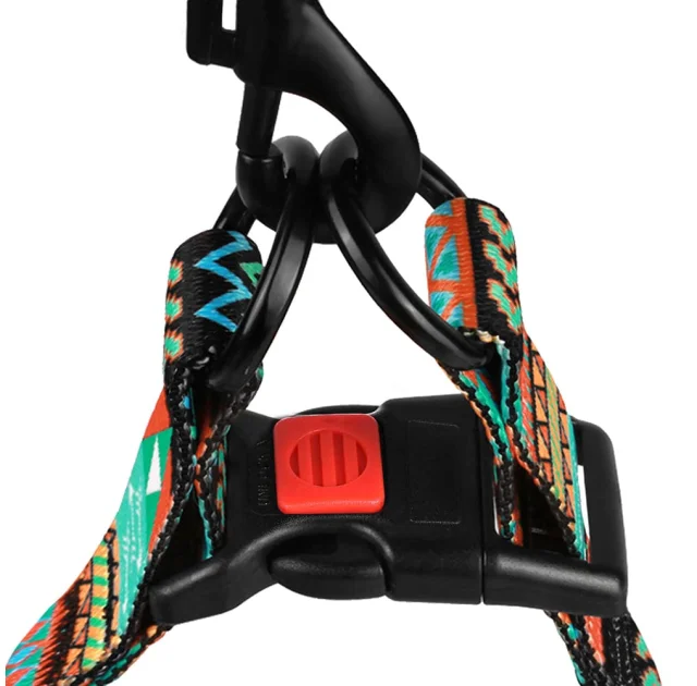 Шлея BronzeDog Tribal для собак, нейлон, принт ацтеки, 45-60 см