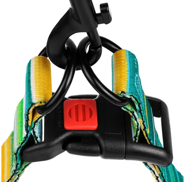 Шлея BronzeDog Urban West для собак, нейлон, салатовий, 40-53 см