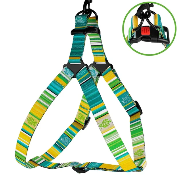 Шлея BronzeDog Urban West для собак, нейлон, салатовий, 57-73 см