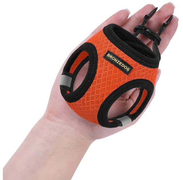 Шлея BronzeDog Mesh Vest для собак, сетчатый нейлон, оранжевый, 26-29 см