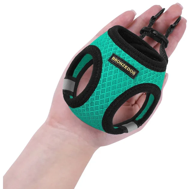 Шлея BronzeDog Mesh Vest для собак, сітчастий нейлон, ментоловий, 24-26 см