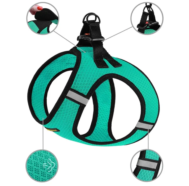 Шлея BronzeDog Mesh Vest для собак, сітчастий нейлон, ментоловий, 20-24 см