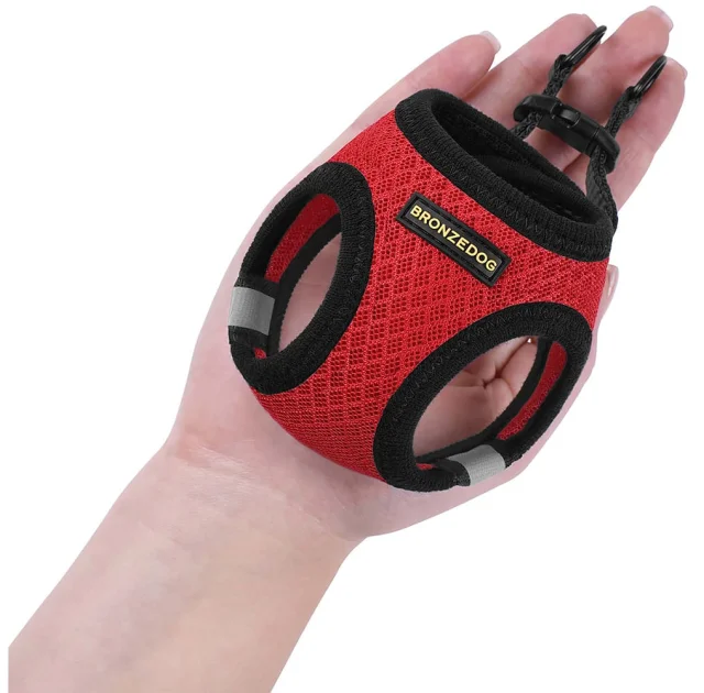 Шлея BronzeDog Mesh Vest для собак, сетчатый нейлон, красный, 20-24 см