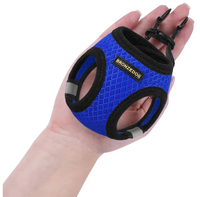 Шлея BronzeDog Mesh Vest для собак, сітчастий нейлон, синій, 43-53 см