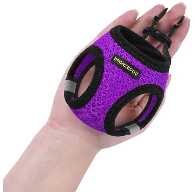 Шлея BronzeDog Mesh Vest для собак, сітчастий нейлон, фіолетовий, 43-53 см