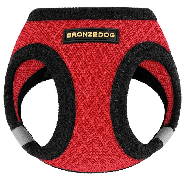 Шлея BronzeDog Mesh Vest для собак, сітчастий нейлон, червоний, 43-53 см