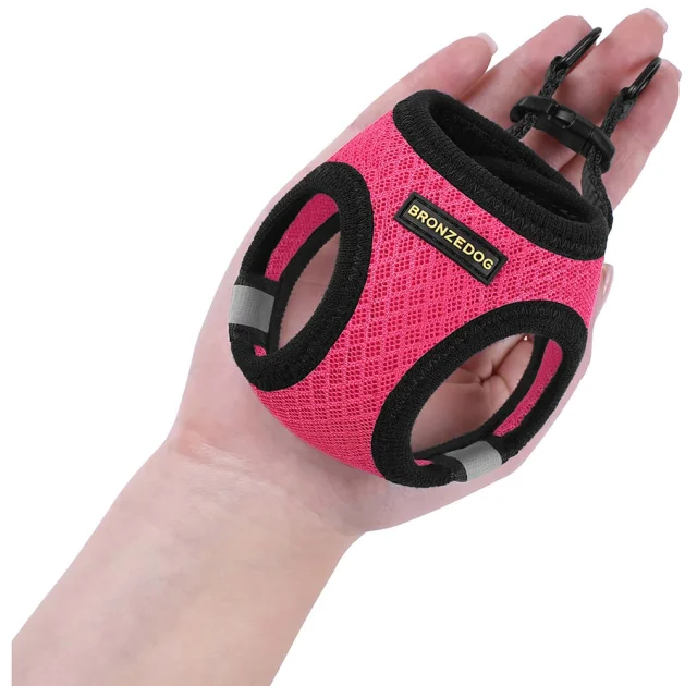 Шлея BronzeDog Mesh Vest для собак, сітчастий нейлон, рожевий, 29-34 см