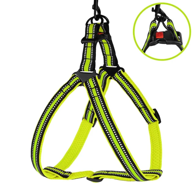 Шлея BronzeDog Mesh Стандарт для собак, сітчастий нейлон, лимонний, 45-60 см