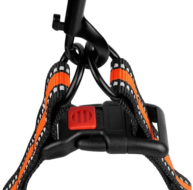 Шлея BronzeDog Mesh Стандарт для собак, сітчастий нейлон, помаранчевий, 45-60 см