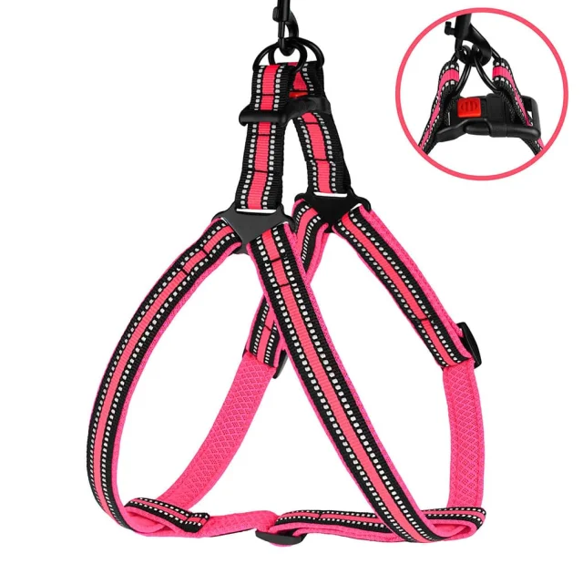 Шлея BronzeDog Mesh Стандарт для собак, сітчастий нейлон, рожевий, 45-60 см