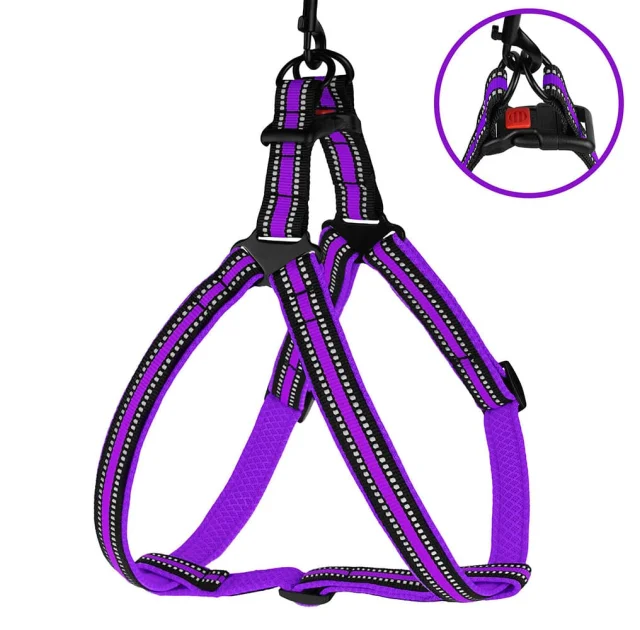 Шлея BronzeDog Mesh Стандарт для собак, сітчастий нейлон, фіолетовий, 45-60 см