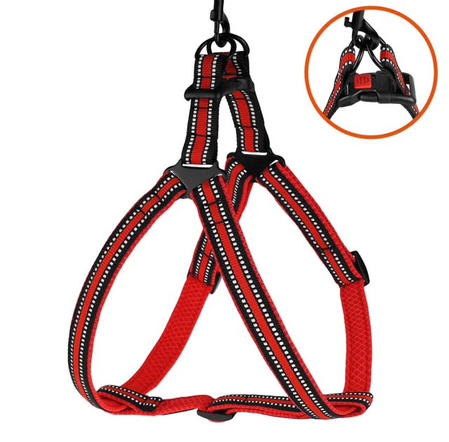 Шлея BronzeDog Mesh Стандарт для собак, сітчастий нейлон, червоний, 45-60 см