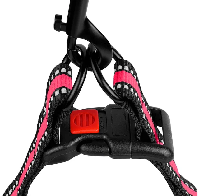 Шлея BronzeDog Mesh Стандарт для собак, сітчастий нейлон, рожевий, 57-73 см