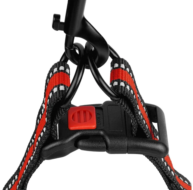 Шлея BronzeDog Mesh Стандарт для собак, сітчастий нейлон, червоний, 57-73 см