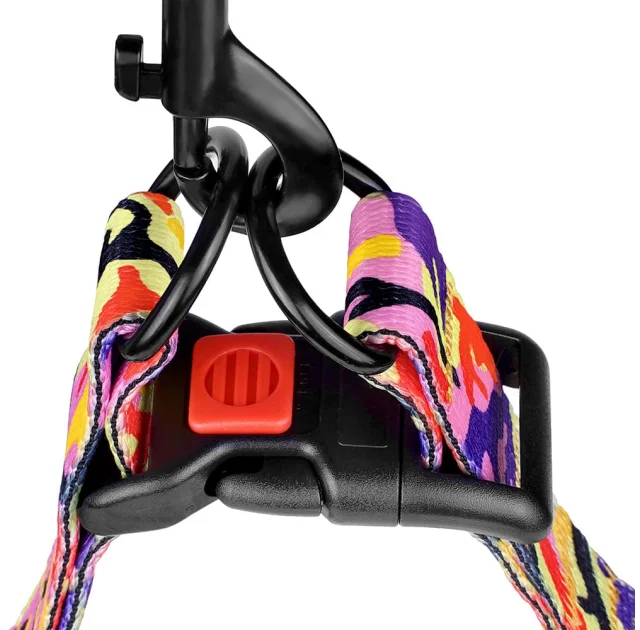 Шлея BronzeDog Camo для собак, нейлон, помаранчевий, 40-53 см