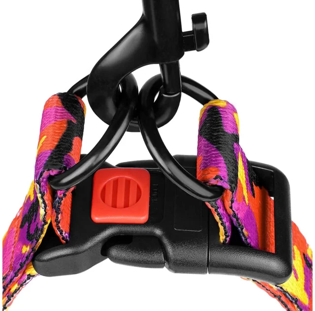 Шлея BronzeDog Camo для собак, нейлон, рожевий, 40-53 см