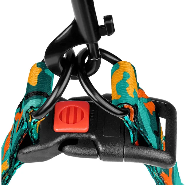 Шлея BronzeDog Camo для собак, нейлон, зелений, 57-73 см