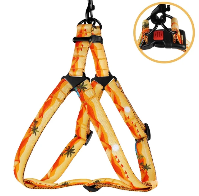 Шлея BronzeDog Travel для собак, нейлон, принт пустеля, 45-60 см