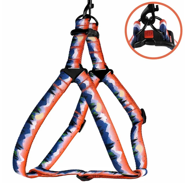 Шлея BronzeDog Travel для собак, нейлон, принт гори, 57-73 см