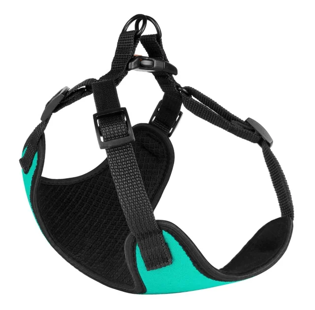 Шлея BronzeDog Sport для собак з неопрена, бірюзовий, 35-38 см