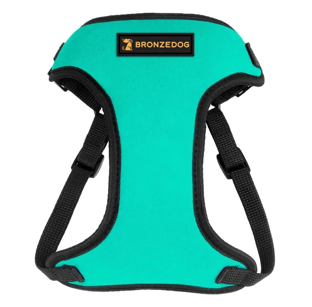 Шлея BronzeDog Sport для собак з неопрена, бірюзовий, 40-46 см