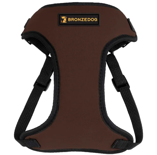 Шлея BronzeDog Sport для собак з неопрена, коричневий, 28-33 см