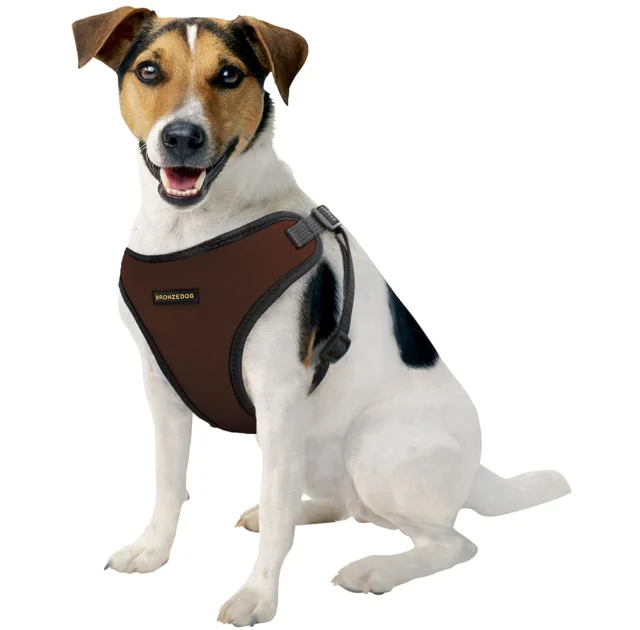 Шлея BronzeDog Sport для собак з неопрена, коричневий, 28-33 см