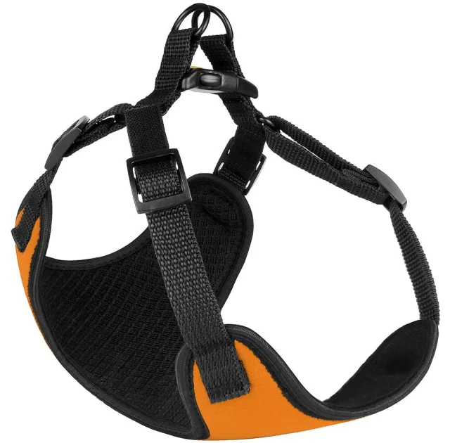 Шлея BronzeDog Sport для собак з неопрена, помаранчевий, 28-33 см