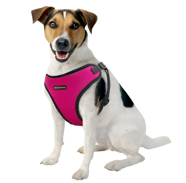 Шлея BronzeDog Sport для собак з неопрена, рожевий, 40-46 см