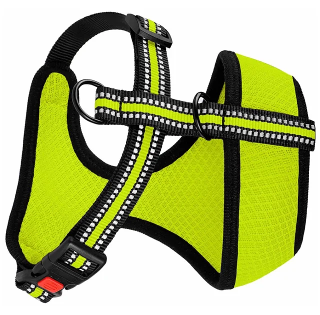 Шлея BronzeDog Mesh для собак дрібних порід, сітчастий нейлон, лимонний, 35-38 см