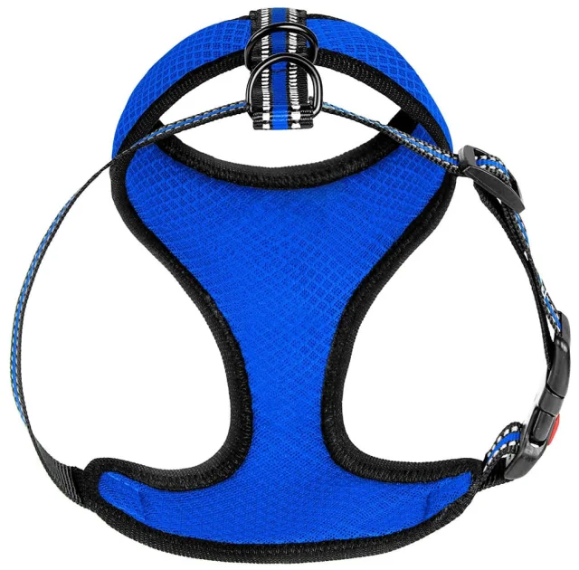 Шлея BronzeDog Mesh для собак дрібних порід, сітчастий нейлон, синій, 35-38 см