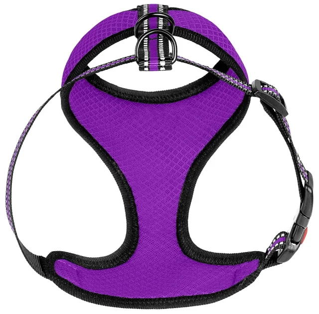 Шлея BronzeDog Mesh для собак дрібних порід, сітчастий нейлон, фіолетовий, 35-38 см