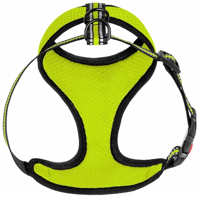 Шлея BronzeDog Mesh для собак дрібних порід, сітчастий нейлон, лимонний, 28-33 см
