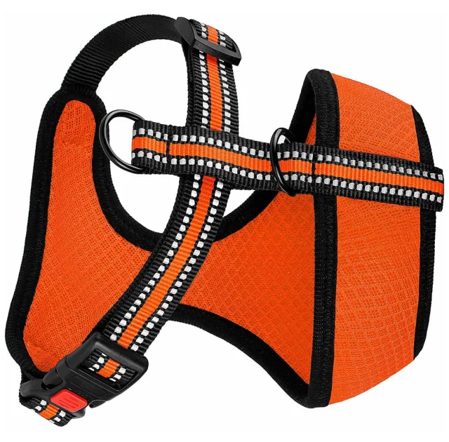 Шлея BronzeDog Mesh для собак дрібних порід, сітчастий нейлон, помаранчевий, 28-33 см