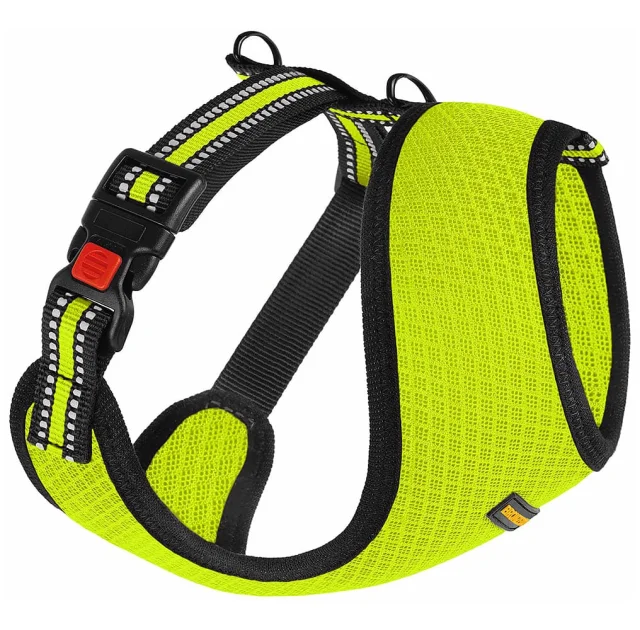 Шлея BronzeDog Mesh для собак дрібних порід, сітчастий нейлон, лимонний, 40-46 см