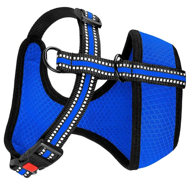 Шлея BronzeDog Mesh для собак дрібних порід, сітчастий нейлон, синій, 40-46 см