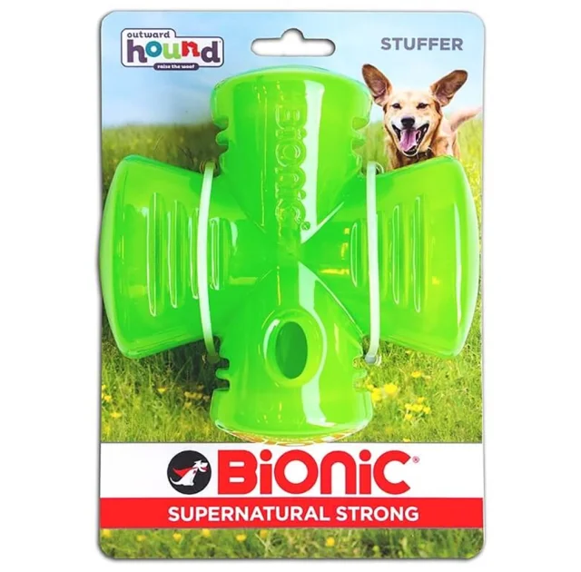 Игрушка для собак Bionic Opaque Stuffer, для лакомств и жевания, зелёная, 12.5×12.5×6.8 см
