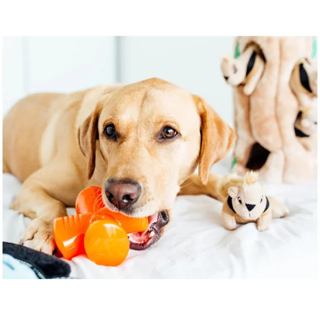 Игрушка для собак Bionic Opaque Stuffer, для лакомств и жевания, оранжевая, 12.5×12.5×6.8 см