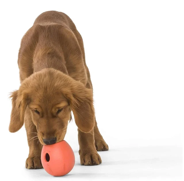 Игрушка для собак West Paw Rumbl Large Melon, для лакомств, оранжевая, 10 см