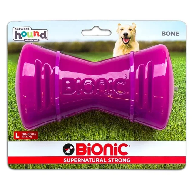 Іграшка Bionic Bone кістка велика, для собак 14-27 кг, фіолетова, 14.7×7.9×6.4 см