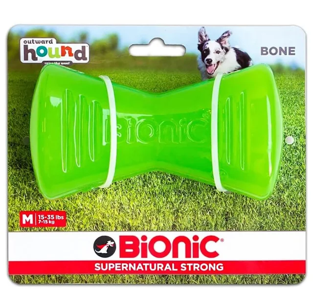 Іграшка Bionic Bone кістка середня, для собак 7-14 кг, зелена, 12×6.6×5.3 см