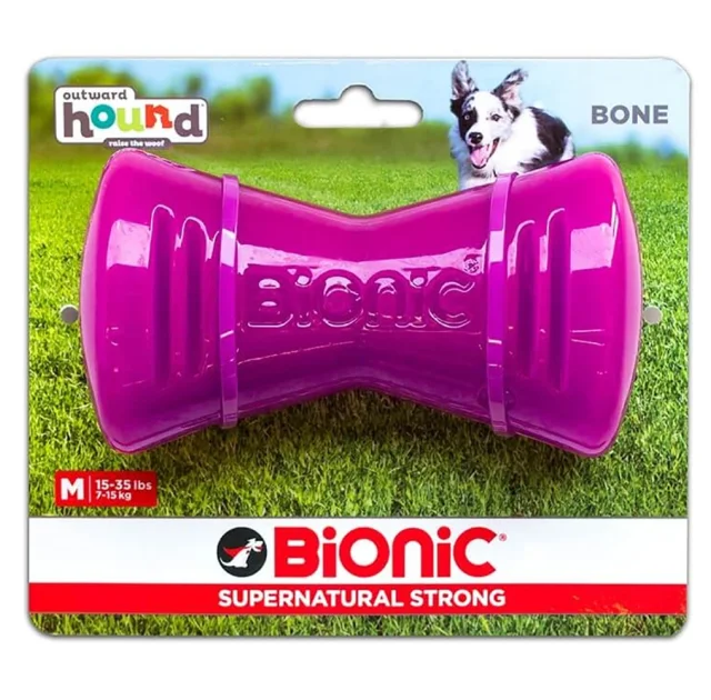 Іграшка Bionic Bone кістка середня, для собак 7-14 кг, фіолетова, 12×6.6×5.3 см