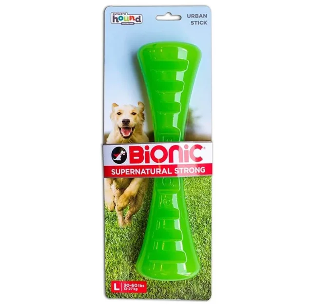 Іграшка Bionic Opaque Stick гантель велика, для собак 14-27 кг, зелена, 24.5×6.9×5.6 см