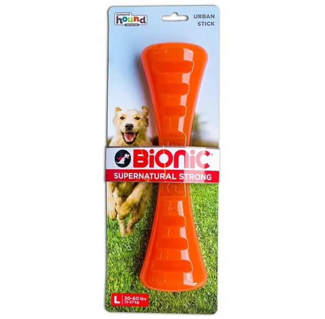 Іграшка Bionic Opaque Stick гантель велика, для собак 14-27 кг, помаранчева, 24.5×6.9×5.6 см