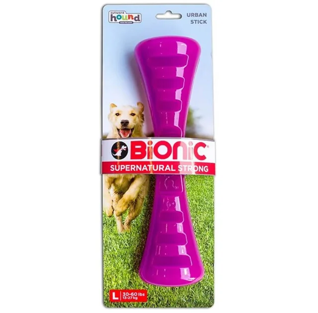 Іграшка Bionic Opaque Stick гантель велика, для собак 14-27 кг, фіолетова, 24.5×6.9×5.6 см