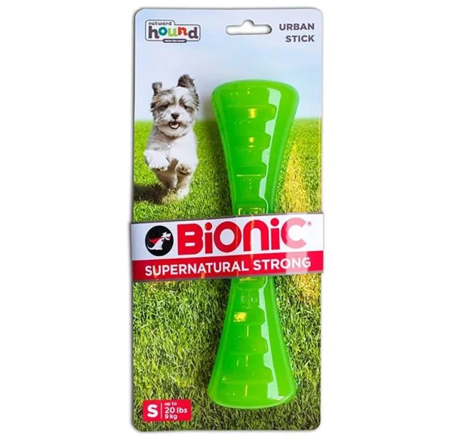 Іграшка Bionic Opaque Stick гантель мала, для собак до 9 кг, зелена, 19×5×4.3 см
