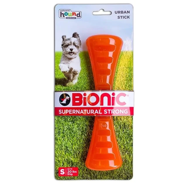 Игрушка Bionic Opaque Stick гантель малая, для собак до 9 кг, оранжевая, 19×5×4.3 см
