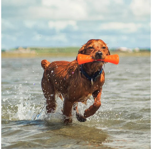 Игрушка Bionic Opaque Stick гантель малая, для собак до 9 кг, оранжевая, 19×5×4.3 см