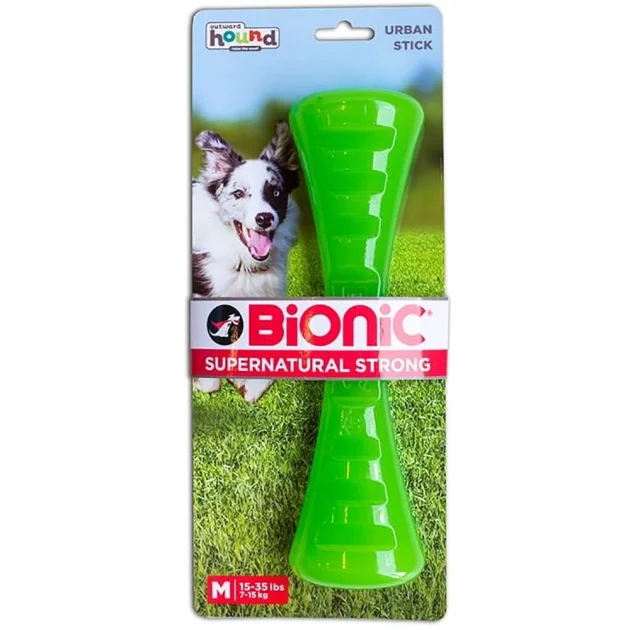 Игрушка Bionic Opaque Stick гантель средняя, для собак 7-16 кг, зелёная, 22×6.1×4.8 см