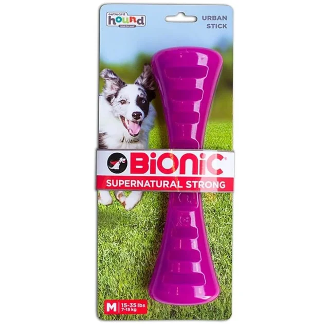 Игрушка Bionic Opaque Stick гантель средняя, для собак 7-16 кг, фиолетовая, 22×6.1×4.8 см